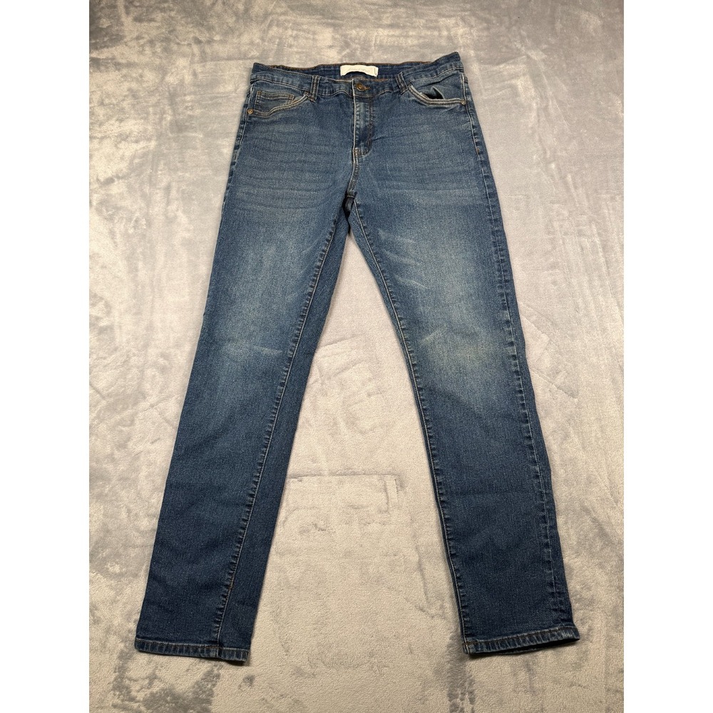 Stitches & Rivets Jeans Men 34x32 Blue Denim Streetwear Medium Wash Straight Leg
